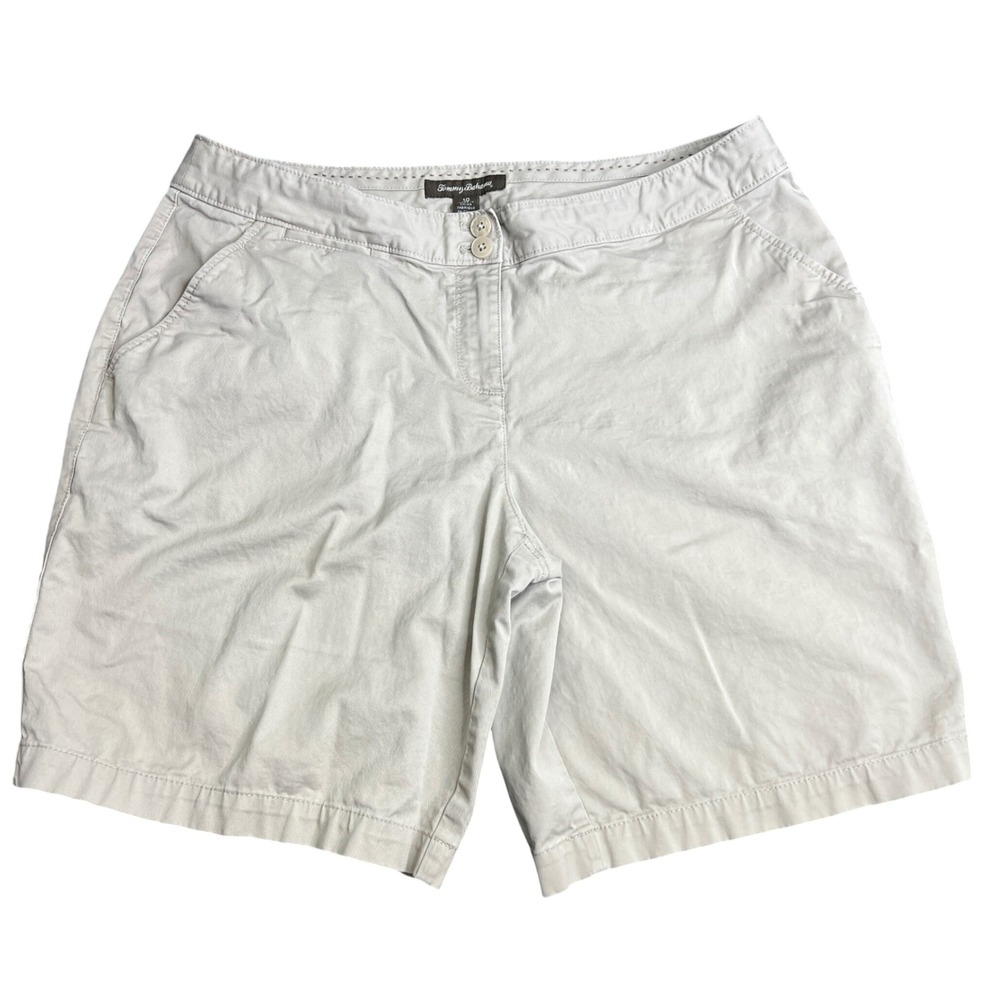 Tommy Bahama Womens Khaki Chino Shorts Size 10 Sand Cotton Blend Casual Summer